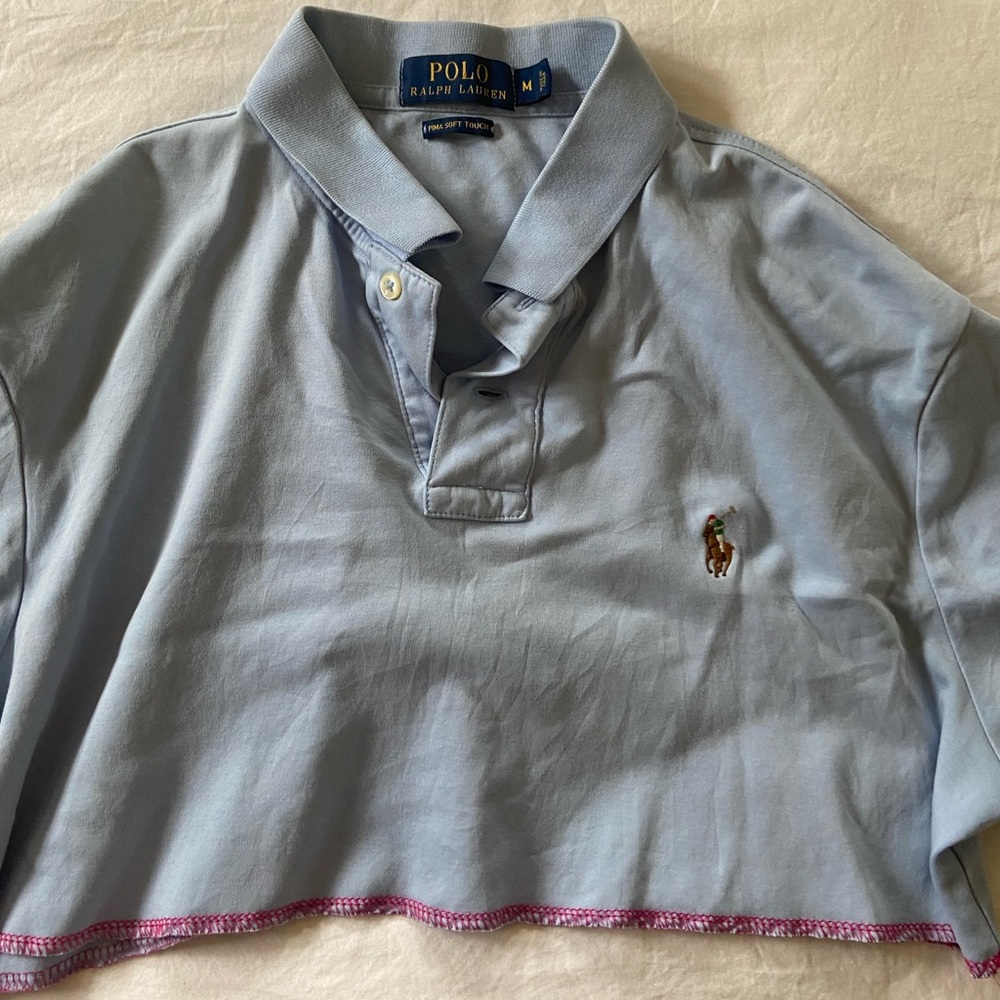 Reworked Ralph Lauren polo crop top